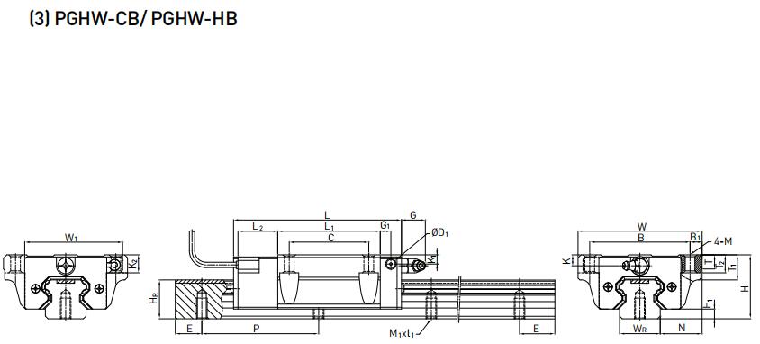HIWIN PGHW20CB軸承 滑塊軸承  滑塊導軌  滑塊導軌軸承